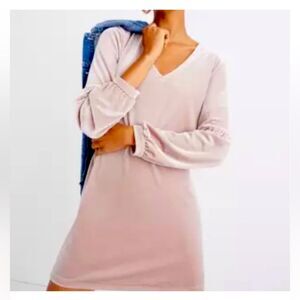 NEW Madewell Pink Velvet Balloon-Sleeved Dress size XS NWT